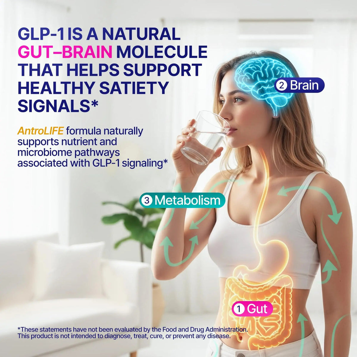 GLP-1 Support – Akkermansia Postbiotic 10B TFU + Berberine HCl 250 mg | 18-Ingredient System | Appetite, Mood & Metabolic Support | Inulin-Free | Saffron, NAD+ Cofactors | 3 Pack | 90-Day Supply ANTROLIFEBuy Supplements Australia