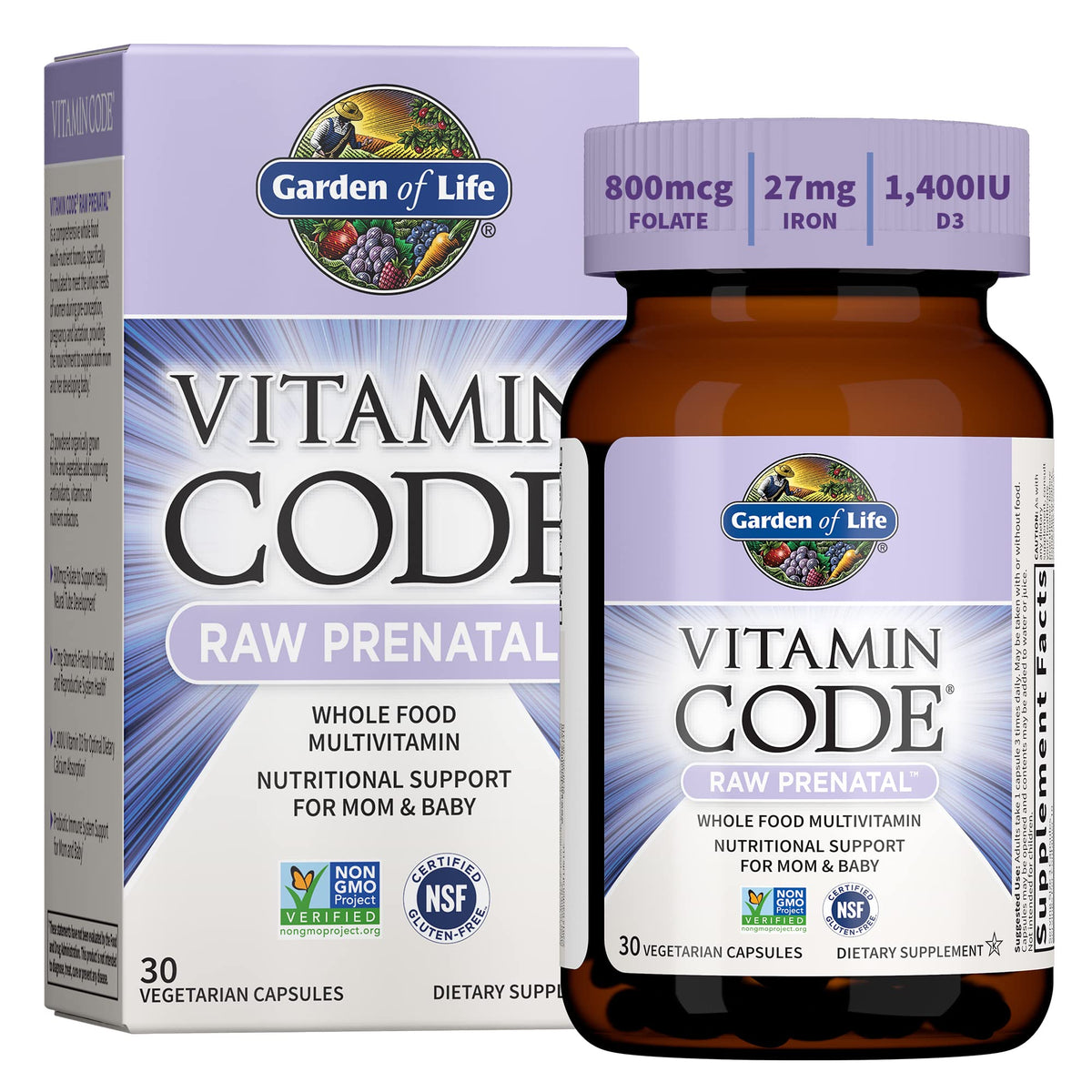 Garden of Life Prenatal Multivitamin for Women with Iron, Folate & Vitamin C and D3 for Neural Development & Probiotics for Immune Support Garden of LifeBuy Supplements Australia