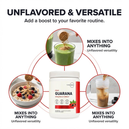 Type Zero Clean Guarana Powder Drink Mix (250 Servings, Unflavored) - 220 MG Caffeine Per Serving, Natural Caffeine, Non GMO, Gluten Free Type ZeroBuy Supplements Australia