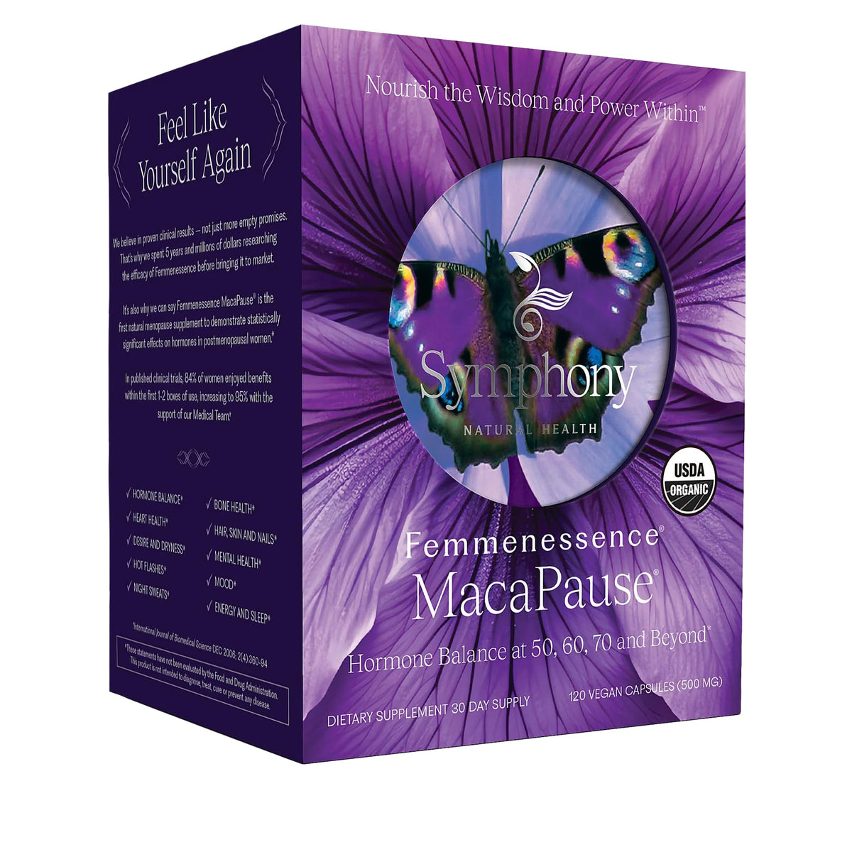 Femmenessence® MacaPause® – Clinically Proven Postmenopausal Organic Vegan Supplement for Natural Hormone Balance, Menopause Symptom Relief, Bone & Heart Health (120 Capsules, 30 Day Supply) Natural Health InternationalBuy Supplements Australia