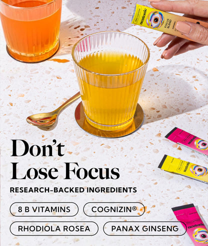 Neutonic Nootropic Focus Blend Powder | Peach Mango & Wild Berry 4 Sticks | Caffeine Free, Zero Sugar | Support Memory, Mental Clarity, Cognitive Function | Boost Focus, Energy, Brain Health NeutonicBuy Supplements Australia