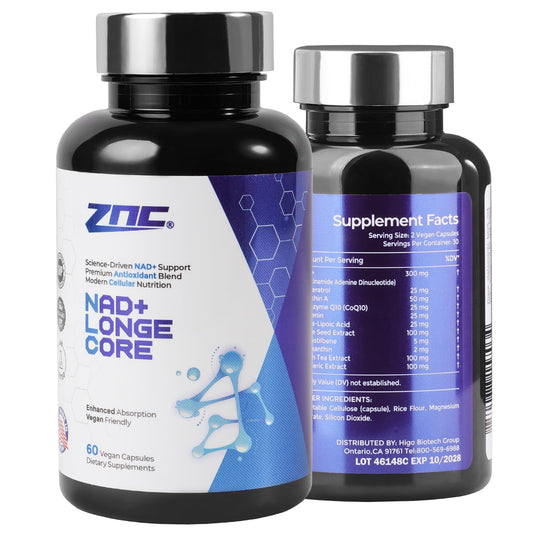 ZNC®10-in-1 NAD+ Supplement with Liposomal NAD, Urolithin A & Resveratrol for Energy & Cellular Repair - 60 Vegan Capsules ZNCBuy Supplements Australia