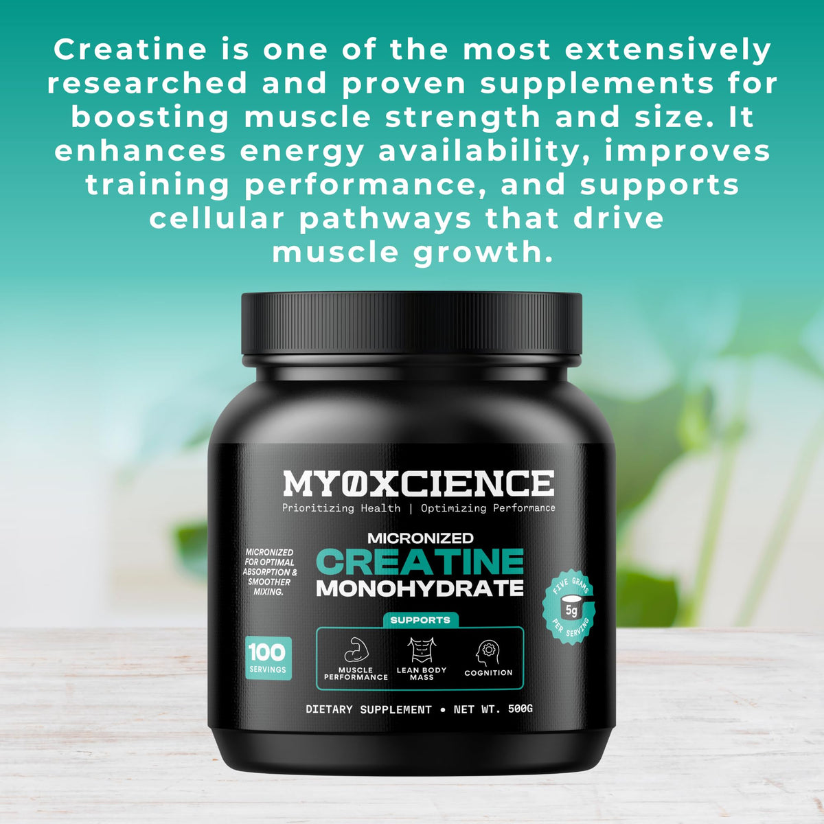 MYOXCIENCE Micronized Creatine | Supports Muscle Performance, Lean Body Mass, & Cognition | 100 Servings MYOXCIENCEBuy Supplements Australia