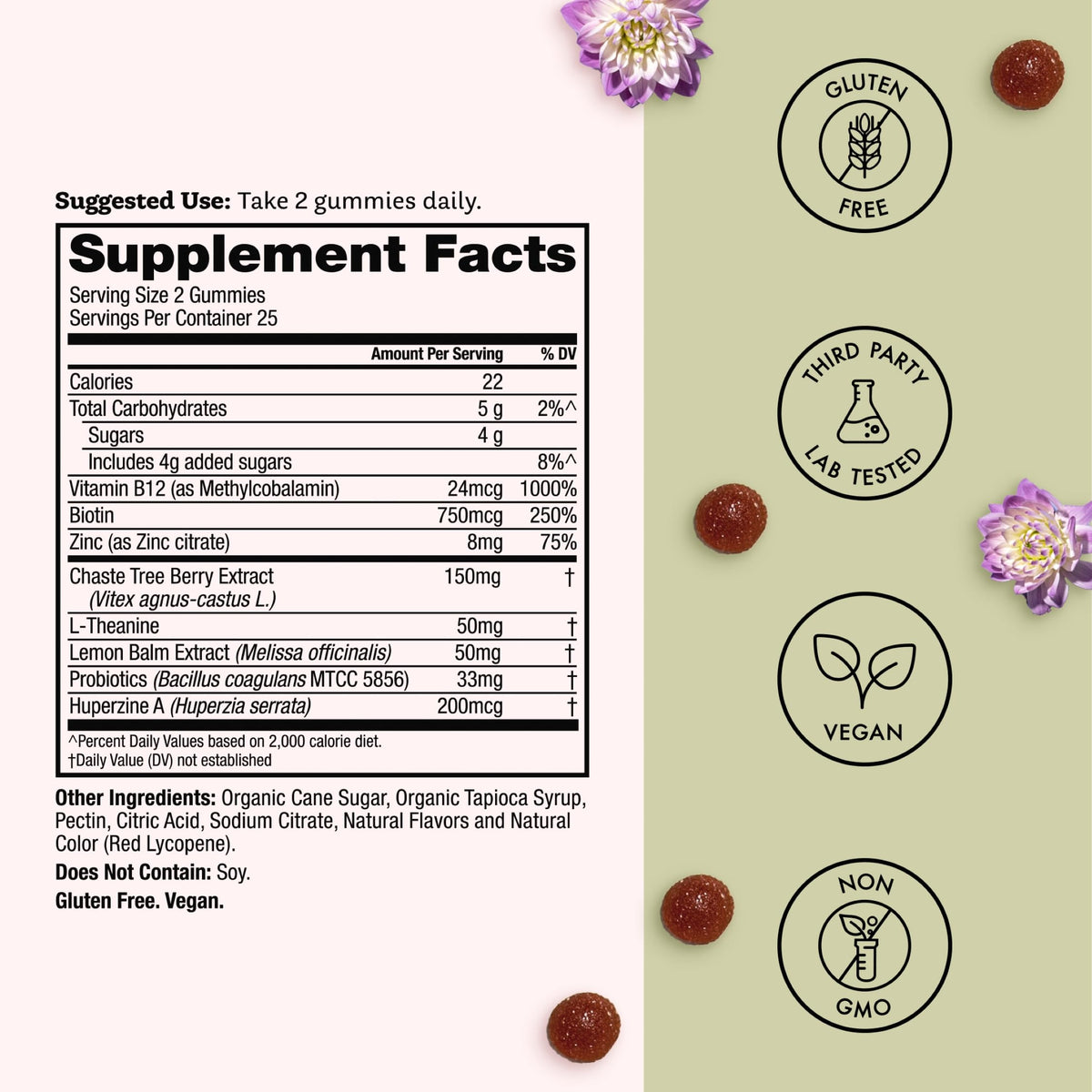 Winged Wellness Multivitamin Gummies for Teen Girls - Teen Vitamins for Mood & Hormonal Health - Vegan Gummy Supplement with Chaste Tree, Lemon Balm, L-Theanine, Probiotics & Biotin - 50 Gummies Winged WellnessBuy Supplements Australia