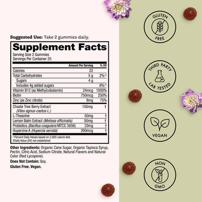 Winged Wellness Multivitamin Gummies for Teen Girls - Teen Vitamins for Mood & Hormonal Health - Vegan Gummy Supplement with Chaste Tree, Lemon Balm, L-Theanine, Probiotics & Biotin - 50 Gummies Winged WellnessBuy Supplements Australia