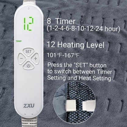 ZXU Jade Stone Heating pad, Nature Jade Electric Heating Pad for Back Pain and Cramps Relief,XL King Size Hot Heated Pad with 12 Heat Level,1-24h Auto-Off,Stay on Function, Hot Heated Pad ZXUBuy Supplements Australia
