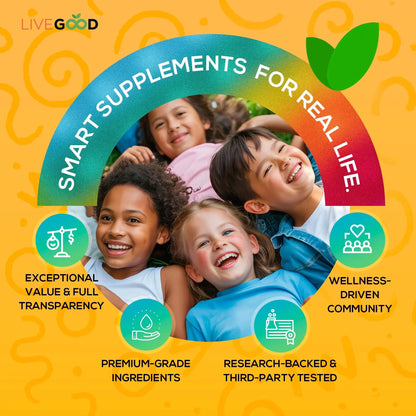 LIVEGOOD Organic Children’s Multivitamin Gummies, Kids Multivitamin, Vitamin D for Toddlers and Children, Organic Kids Chewable Vitamins for Immunity LIVEGOOD
