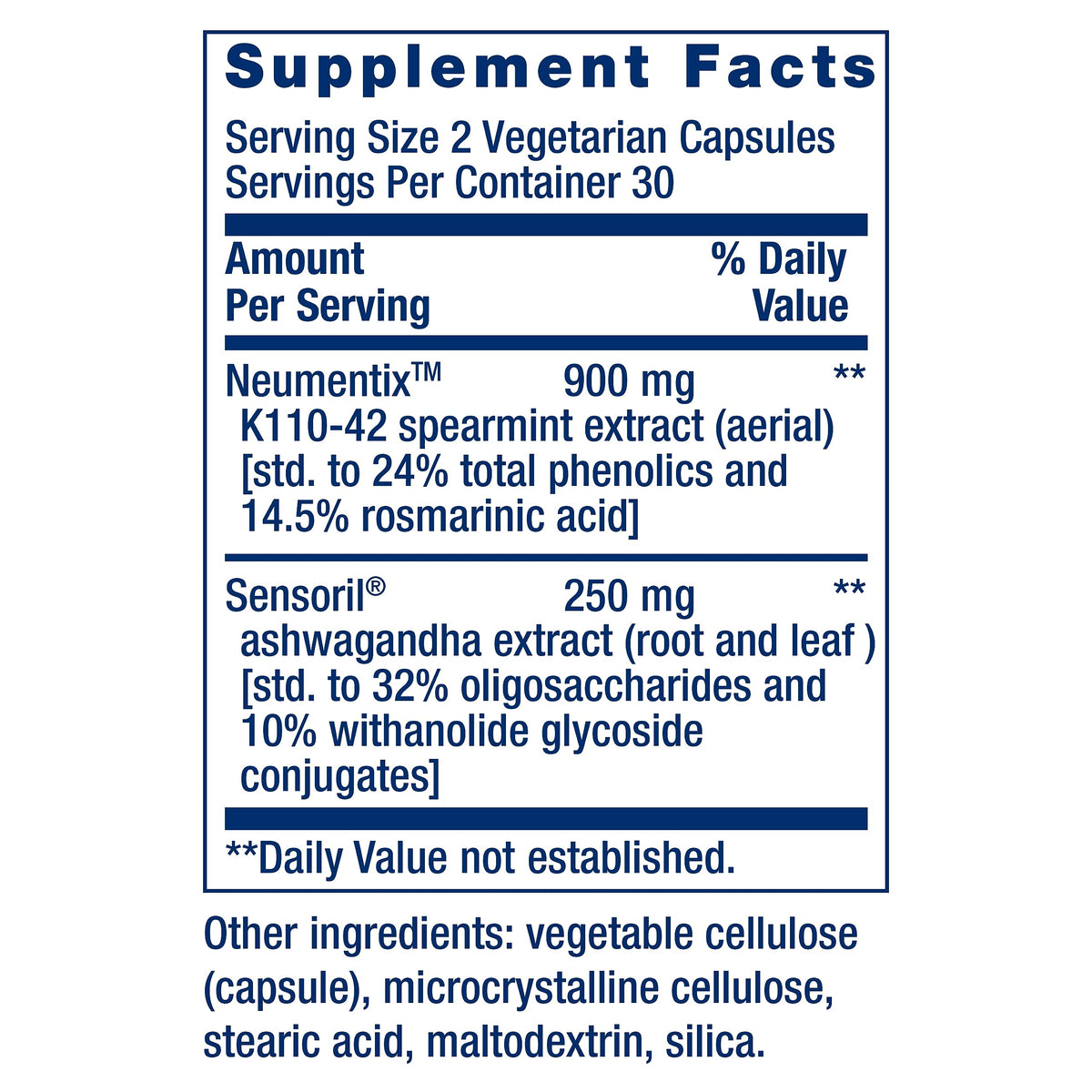 Life Extension Ashwagandha Plus Calm & Focus, ashwagandha Extract, Spearmint Extract, Focus, Attention, Relaxation, Advanced Formula, 60 Vegetarian Capsules Life ExtensionBuy Supplements Australia
