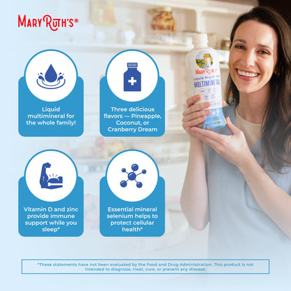 MaryRuth Organics Liquid Nighttime Multimineral | No Melatonin | Bedtime Routine | Magnesium Citrate | Calcium | Zinc | Vitamin D3| Available in 4 Flavors - Vegan | Sugar Free | Gluten Free | 32 Oz MARYRUTH'SBuy Supplements Australia