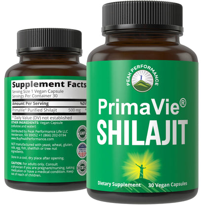 PrimaVie Purified Shilajit Capsules Made with Pure Shilajit Powder. Clinically Tested Natural Supplement with 40+ Trace Minerals, Fulvic Acid. Tablets Support Mitochondria + Brain Function Peak PerformanceBuy Supplements Australia