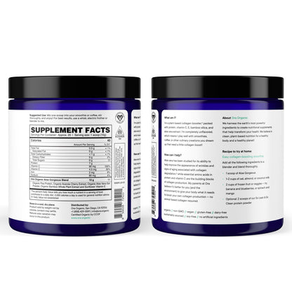 Ora Organic Vegan Collagen-Boosting Powder for Women and Men - Hair, Skin, & Nails Support - Bamboo Silica, Plant-Based Protein, Organic Vitamin C, Aloe Vera - Vanilla Flavor, 20 Servings Ora OrganicBuy Supplements Australia