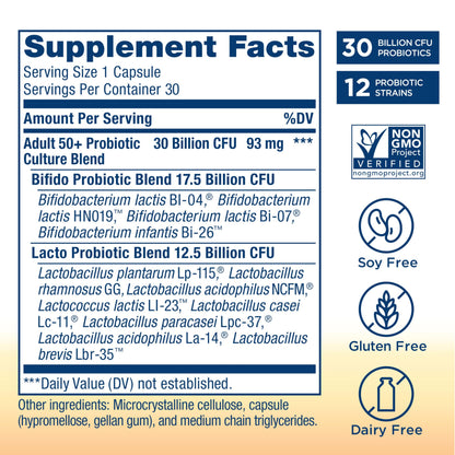 Renew Life Probiotic Adult 50 Plus Probiotic Capsules, Daily Supplement Supports Urinary Renew LifeBuy Supplements Australia