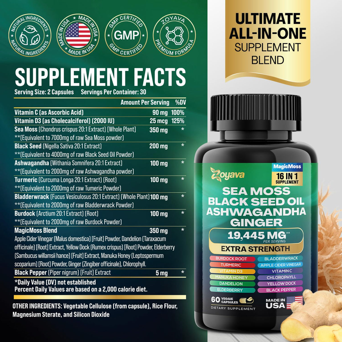 Zoyava Sea Moss 16-in-1 and Saffron 6-in-1 Bundle ZoyavaBuy Supplements Australia