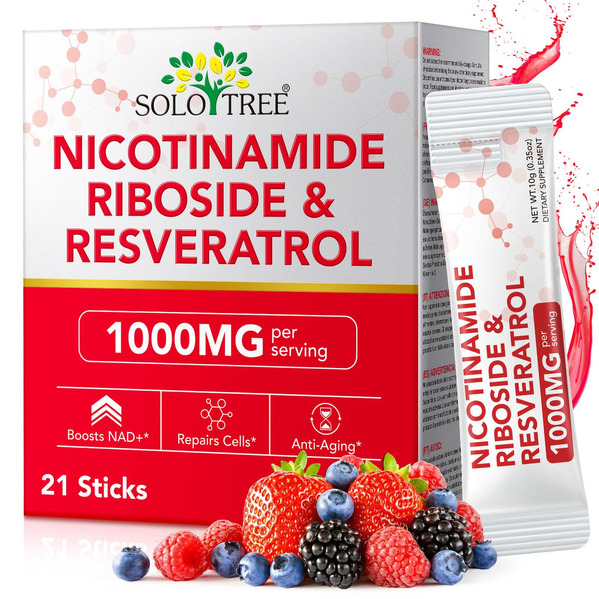 NAD+ Supplement 1000mg Liquid Packets 21pcs, Nicotinamide Riboside Resveratrol, NAD Supplements for Women Men, Anti-Aging, Repairs Cells, Support Natural Vitality NyloriaineBuy Supplements Australia
