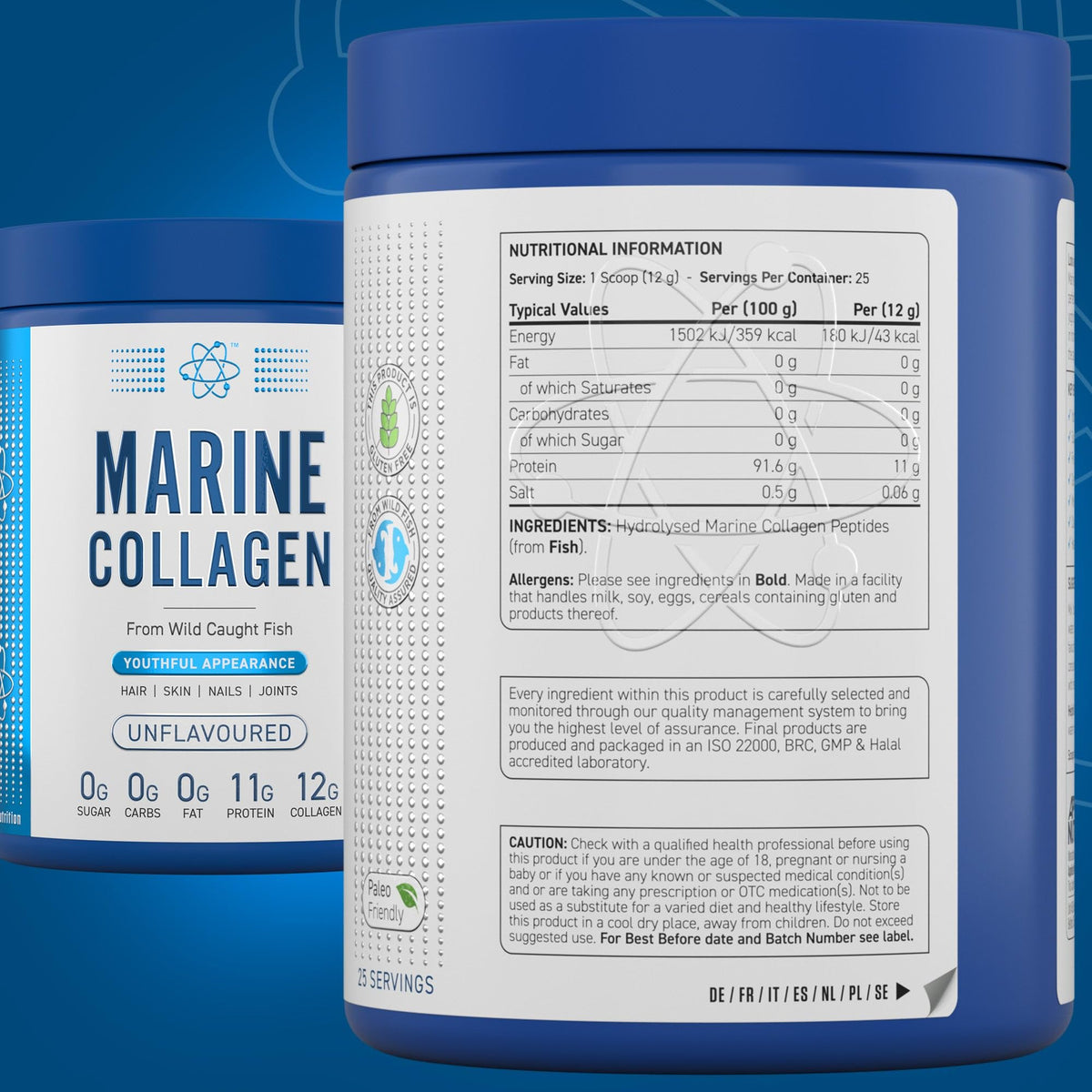 Applied Nutrition Marine Collagen Powder - Hydrolysed Collagen Protein, Healthy Skin, Hair, Nails Applied NutritionBuy Supplements Australia