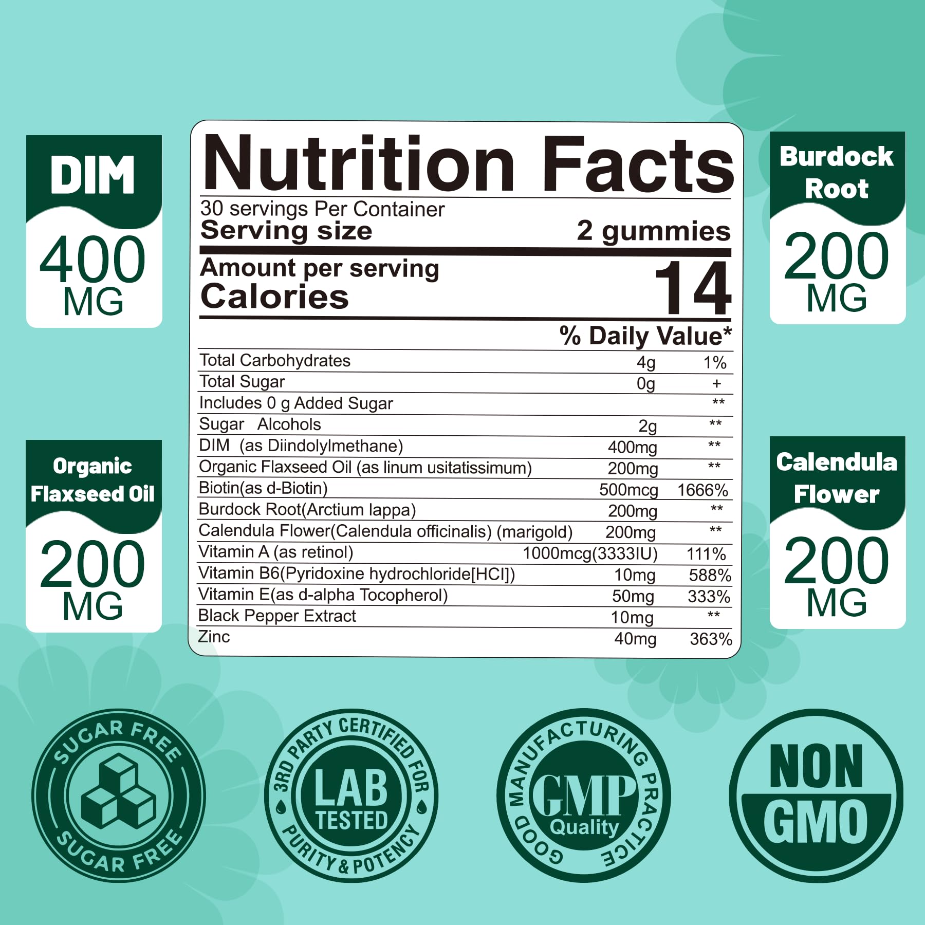 DIM Supplement Women 400mg, Estrogen Supplement for Women, Sugar Free DIM Gummies for Men & Women w/ Biotin, Flaxseed Oil, Burdock, Calendula, BioPerine for Hormone Balance, Menopause & Prostate 60Cts EnvyDealBuy Supplements Australia