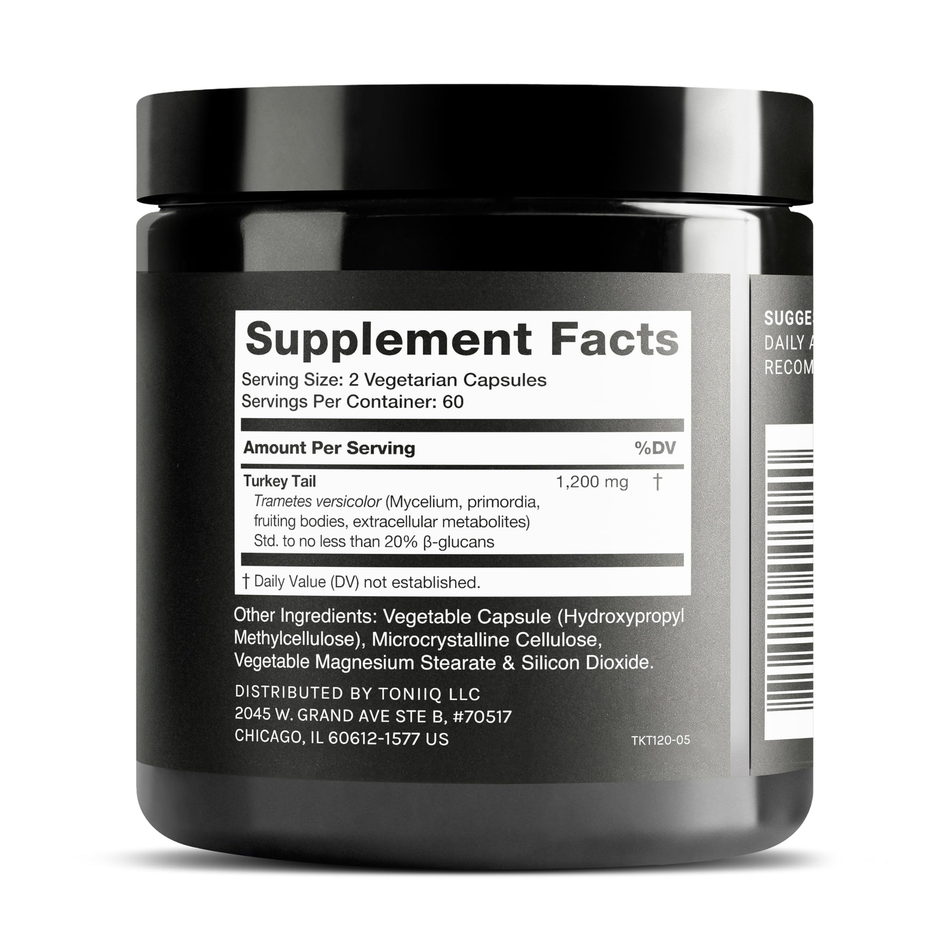 Toniiq Turkey Tail Mushroom Capsules - Ultra High Potency with 20% Beta Glucans - Highly Concentrated - Third-Party Lab Tested - 120 Capsules Toniiq buy supplements Au