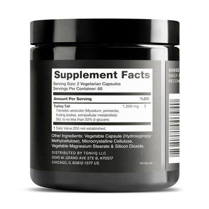 Toniiq Turkey Tail Mushroom Capsules - Ultra High Potency with 20% Beta Glucans - Highly Concentrated - Third-Party Lab Tested - 120 Capsules Toniiq buy supplements Au