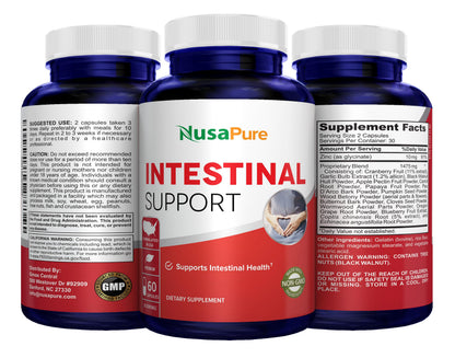 NusaPure Intestinal Support for Humans (Non-GMO), Wormwood, Garlic, Black Walnut Hull, 60 Capsules NusaPureBuy Supplements Australia