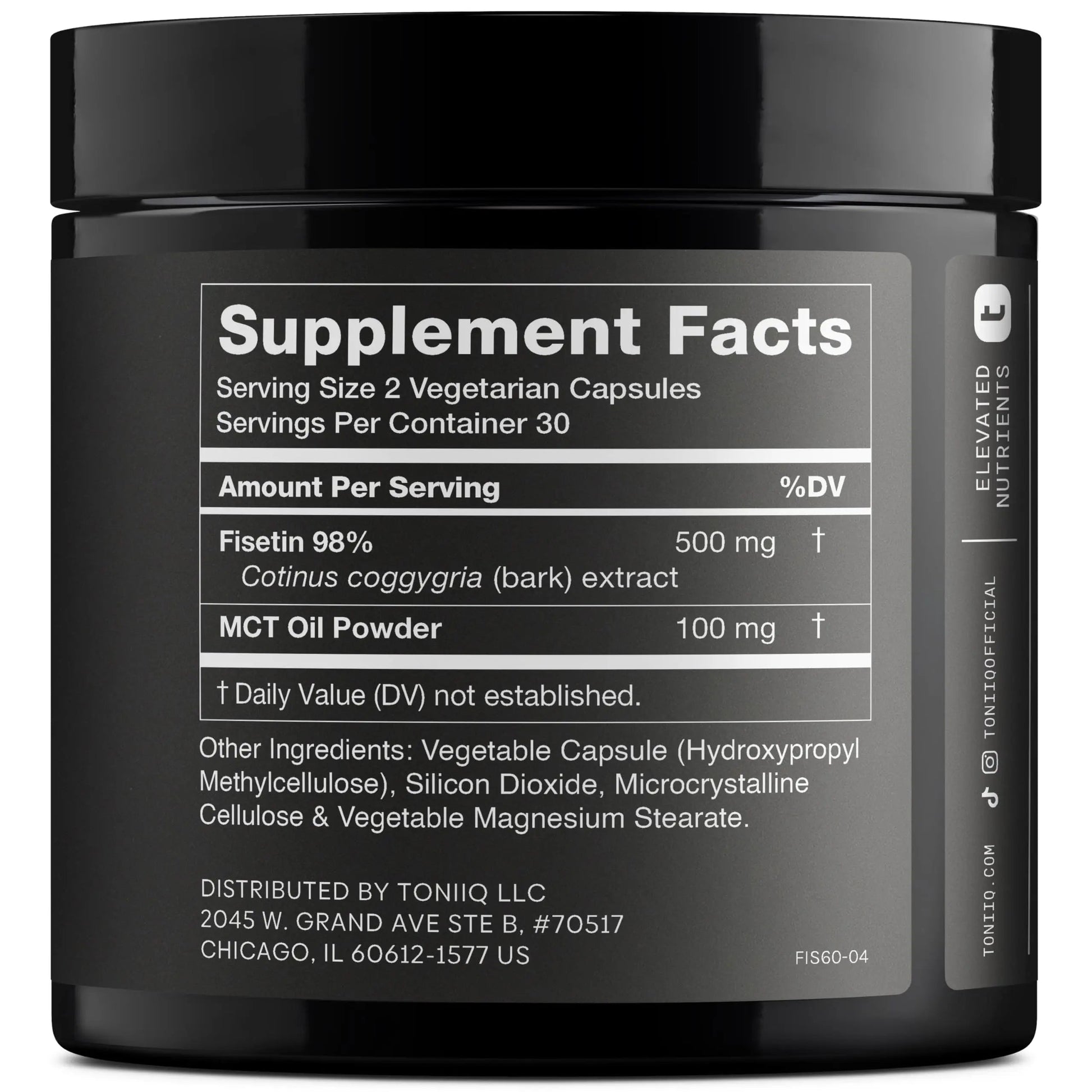 Toniiq Ultra High Purity Fisetin 500mg - 98%+ Higly Purified & Bioavailable Fisetin Supplement with MCT Oil for Absorption - Third-Party Tested Senolytic Supplements for Aging Support - 60 Capsules Toniiq buy supplements Au