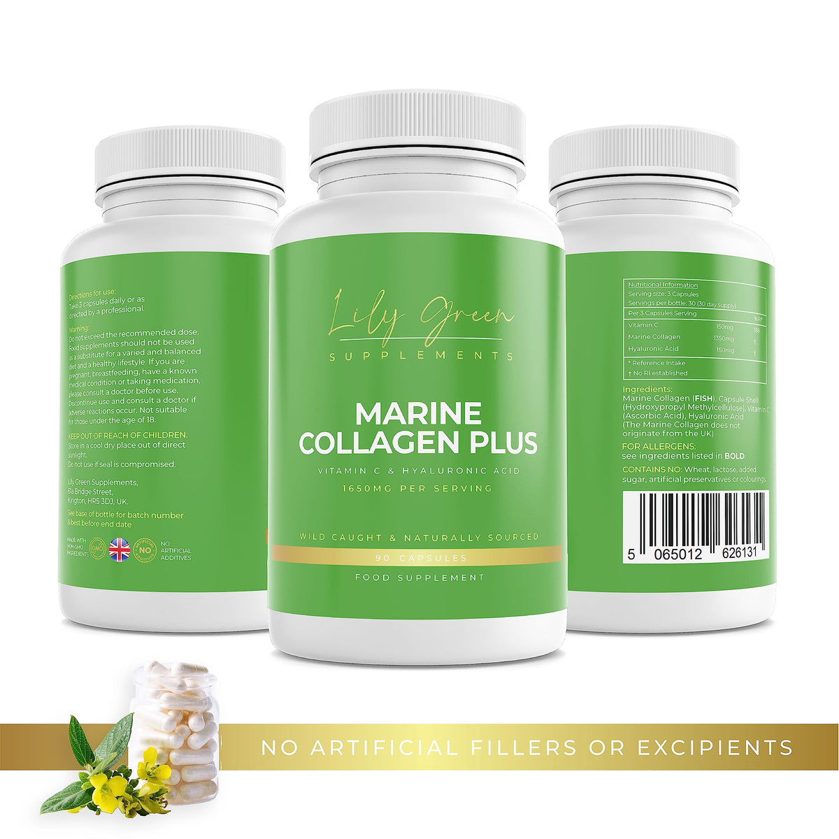 Lily Green | Marine Collagen with Hyaluronic Acid & Vitamin C - 1650mg per Serving Lily Green SupplementsBuy Supplements Australia
