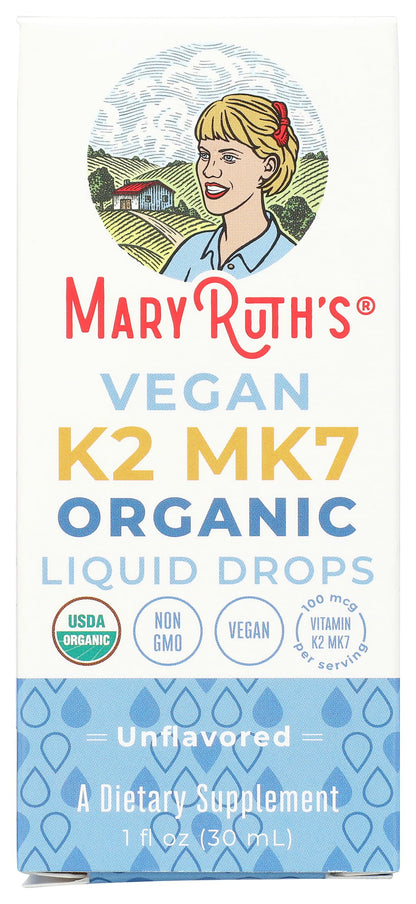 MaryRuth’s USDA Organic Vitamin K2 MK7 Liquid Drops for Adults & Kids | Sourced from Natto | Menaquinone- 7 | Vegan K2 Vitamin for Bone Health & Calcium Absorption | 1oz | Up to 90 Servings MARYRUTH'SBuy Supplements Australia
