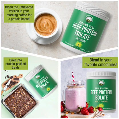 Grass Fed Beef Protein Powder - Lactose Free Great Tasting Beef Protein Isolate. Complete Animal Based Non Dairy Paleo Carnivore Supplement for Prime Muscle Building. No Whey. Vanilla Flavor Peak PerformanceBuy Supplements Australia