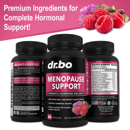 Menopause Supplements for Women Support Pills - Natural Menopause Relief for Hot Flashes, Night Sweats & Mood Swings with Dong Quai, Chasteberry & Black Cohosh - Hormone Balance for Women Supplement DR. BOBuy Supplements Australia