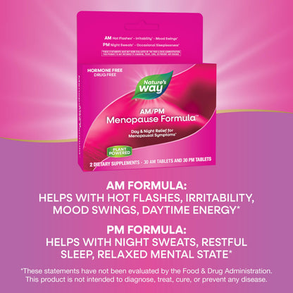 Enzymatic Therapy AM/ PM Menopause Hormone-Free Formula Daytime Energy & Restful Sleep (60 Count) Nature's WayBuy Supplements Australia