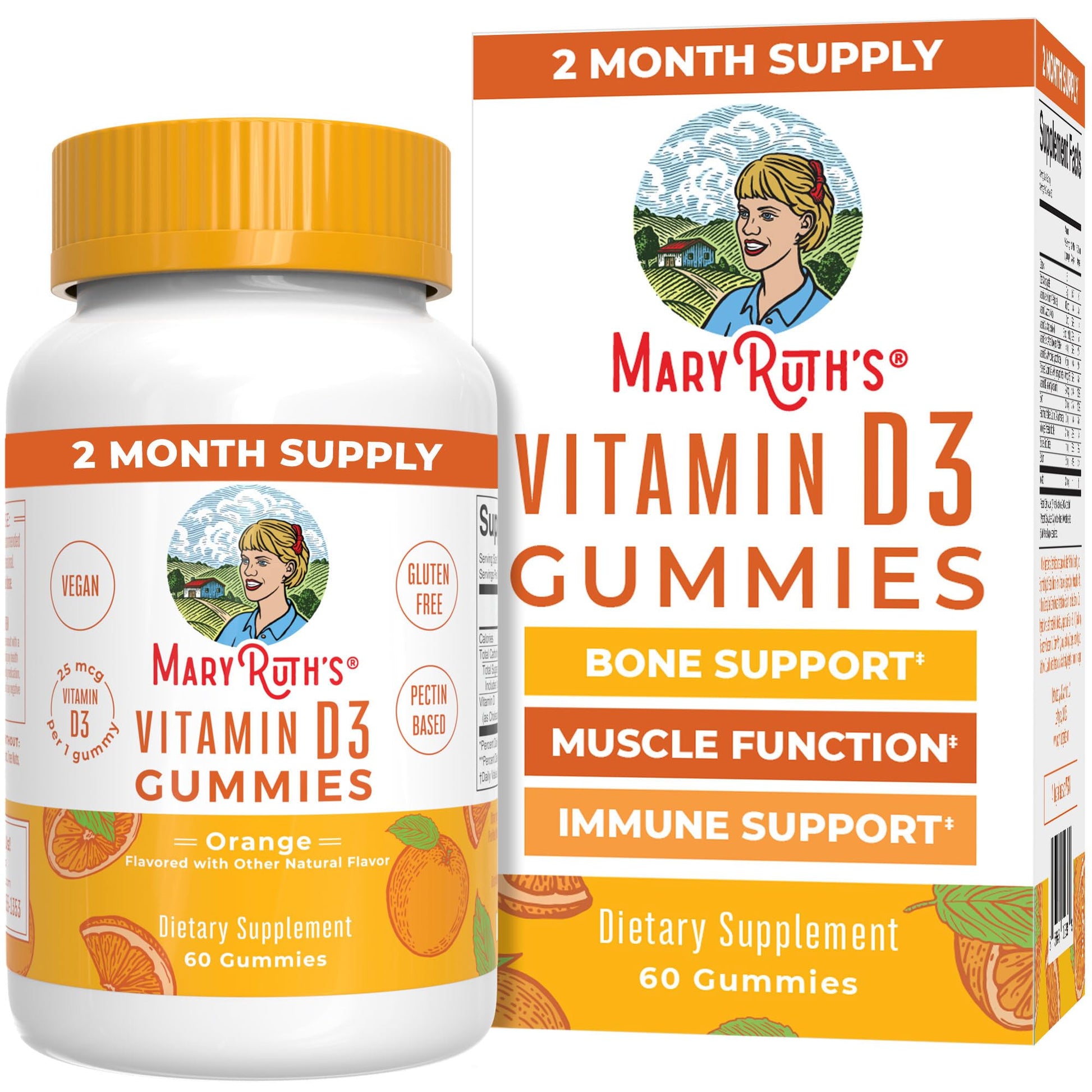 MaryRuth Organics Vitamin D3 Gummies | 2 Month Supply | Adults & Kids Vitamin D Gummy | Immune Support Supplement | VIT D3 1000IU for Bone Health&Muscle Function | Vegan | Non-GMO | Gluten Free | 60 MARYRUTH'SBuy Supplements Australia