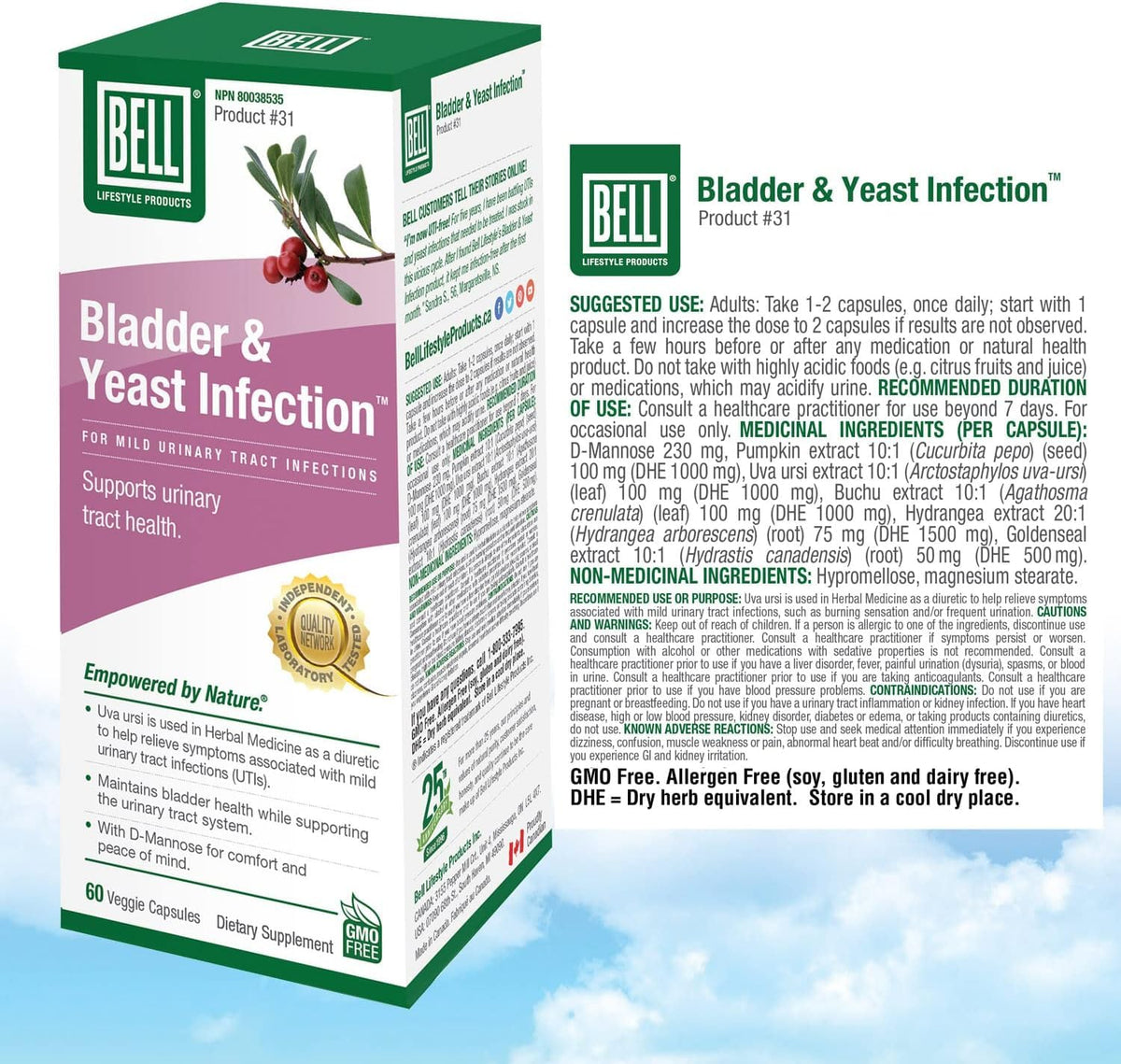 Bell Lifestyle Products Bladder Health and Yeast Balance - 60 Capsules BellBuy Supplements Australia