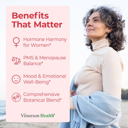 Hormone Harmony for Women with Black Cohosh, Dong Quai & Red Clover – Natural Hormone Balance for Women of All Ages – Supports PMS, Menopause & Mood – Women’s Hormone Balance Supplement – 60 Capsules Vimerson HealthBuy Supplements Australia