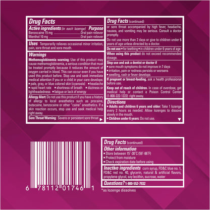 Chloraseptic Max Strength Sore Throat Relief Lozenges, Wild Berry, Drops with Liquid Center to Numb Sore Throat, 15 Count Chloraseptic buy supplements Au