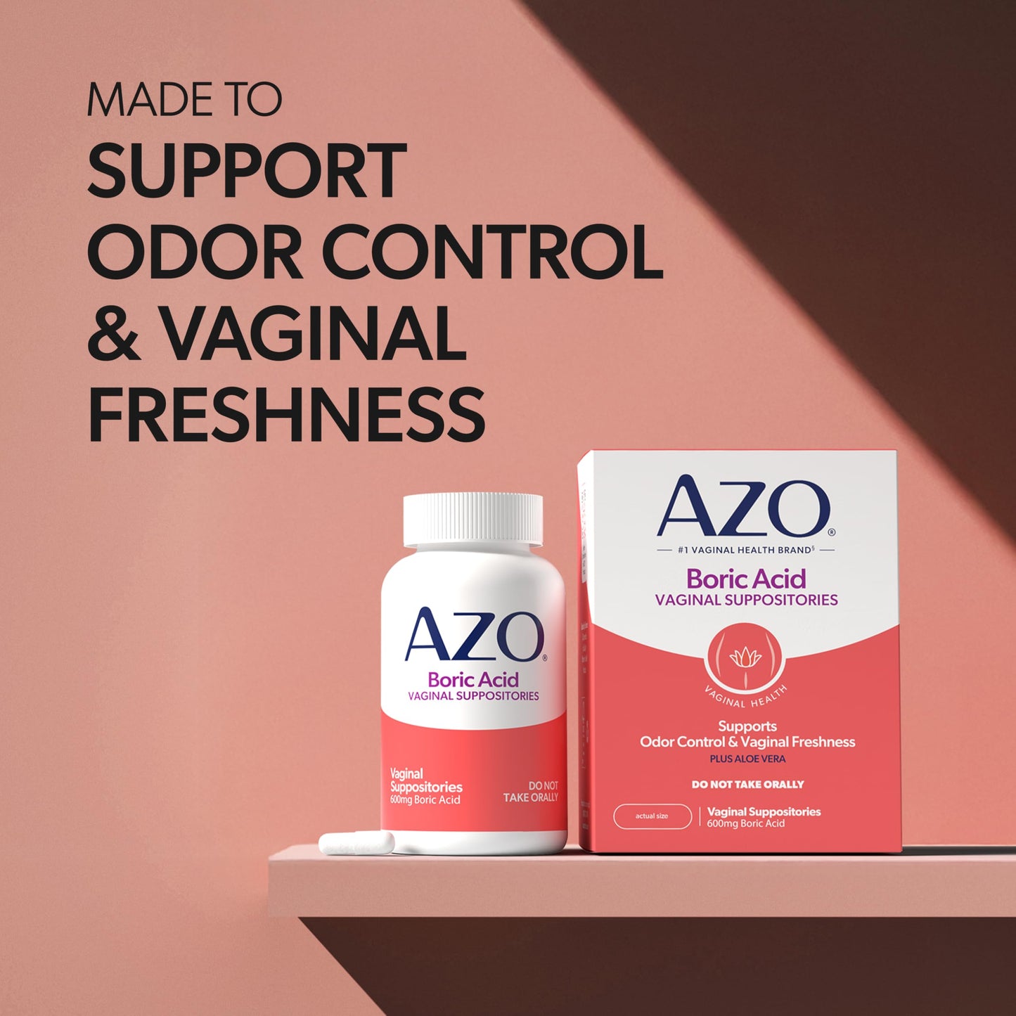 AZO® Boric Acid Vaginal Suppositories for Women, Helps Support Odor Control with Clinically Studied Boric Acid, Non-GMO, 30 Count AZOBuy Supplements Australia