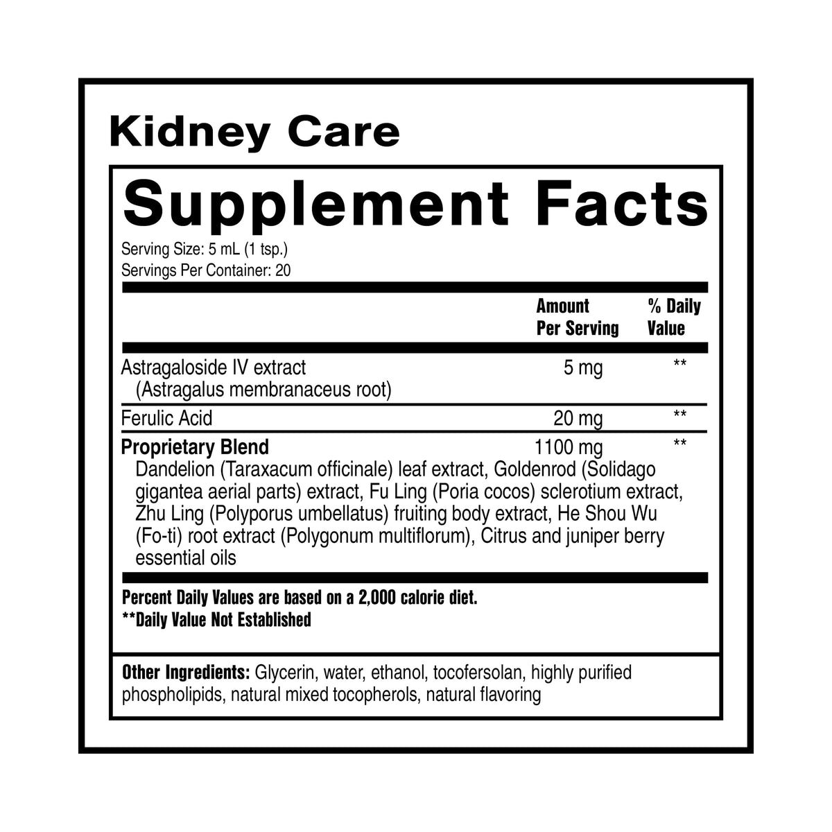 Quicksilver Scientific Kidney Care - Kidney Cleanse & Lymphatic Drainage Supplements - Astragaloside IV Extract, Zhu Ling, Goldenrod, Ferulic Acid, He Shou Wu & Dandelion Leaf (3.38oz / 100ml) Quicksilver ScientificBuy Supplements Australia