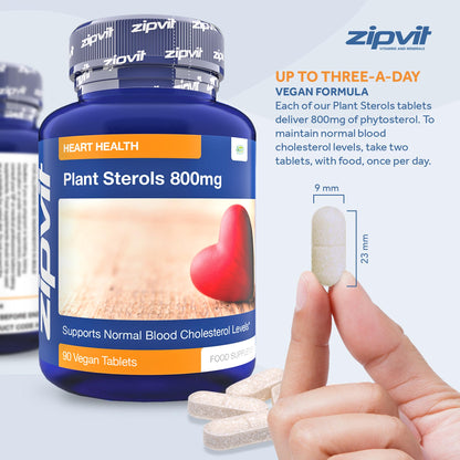 Plant Sterols High Strength 800mg, 90 Vegan Tablets, Supports and Helps Lower ZipvitBuy Supplements Australia