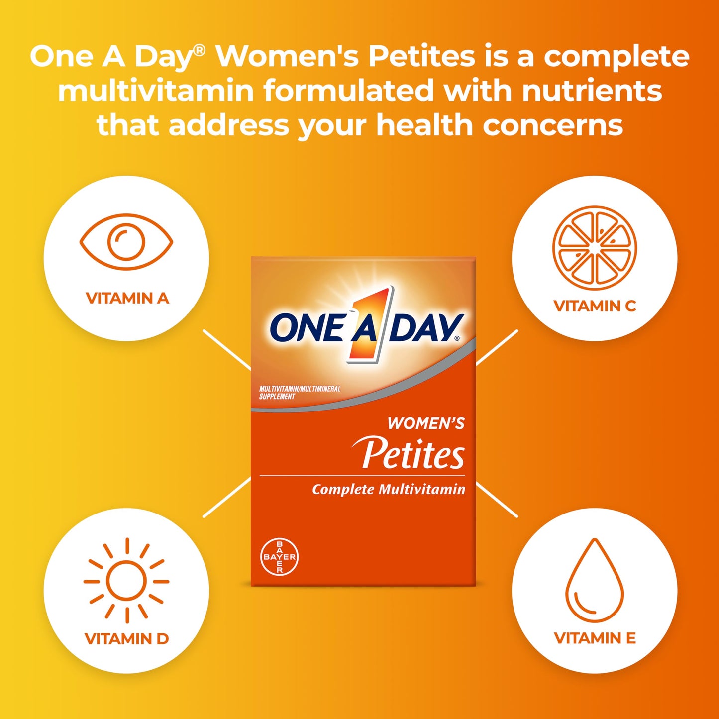 One A Day Women’s Petites Multivitamin,Supplement with Vitamin A, C, D, E and Zinc for Immune Health Support, B Vitamins, Biotin, Folate (as folic acid) & more,Tablet, 160 count ONE A DAYBuy Supplements Australia