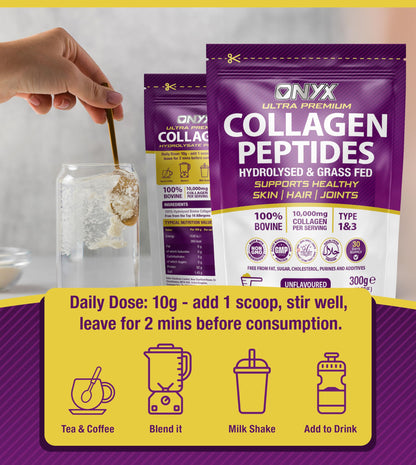 Collagen Powder 600g - 60 Servings - Collagen Peptides Supplement with High ONYX INGREDIENTS 101Buy Supplements Australia