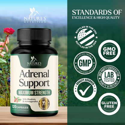 Nature's Nutrition Adrenal Support Supplements Cortex Complex, Best Energy Supplement, Supports Health & Energy Levels, Daily Ashwagandha for Women & Men, Supports Immune System, 120 Capsules Nature's NutritionBuy Supplements Australia
