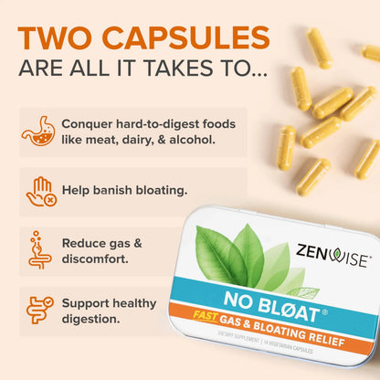 Zenwise Health No Bloat Probiotics for Women and Men Digestive Health with Ginger, Dandelion, and Lactase, Digestive Enzymes for Gas and Bloating Relief - Vegan Water Retention Pills - 14 CT Zenwise HealthBuy Supplements Australia