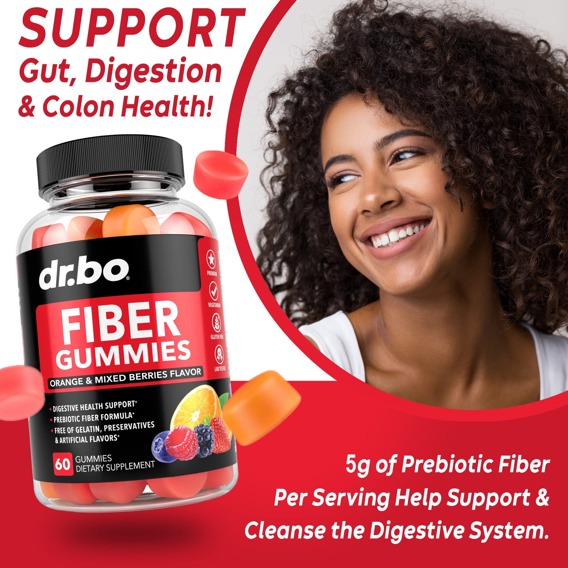 Fiber Gummies for Adults & Kids - Tasty Gummy Prebiotic Fiber Supplement for Max Digest DR. BOBuy Supplements Australia
