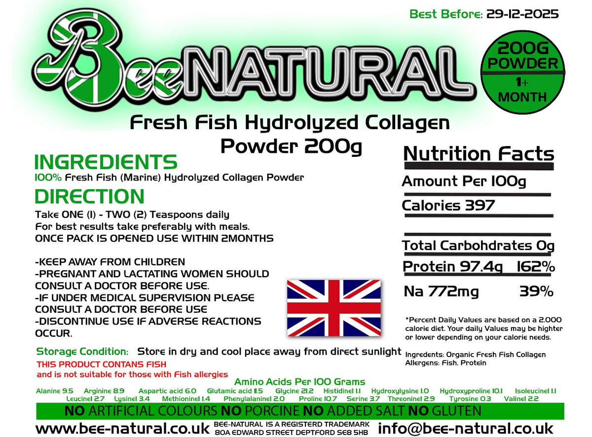 Bee-natural Hydrolyzed Marine Collagen Powder 200g Bee-naturalBuy Supplements Australia