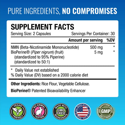 Approved Science NMN - 500mg Stable NMN - Cellular Energy, Healthy Aging - Pack of 1 - Made in USA - Vegan Approved ScienceBuy Supplements Australia
