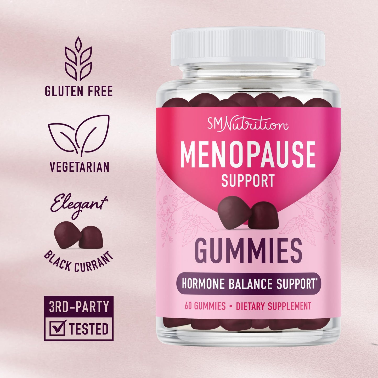 Menopause Support Gummies | Hormone Balance Relief for Hot Flashes, Night Sweats, Mood Swings, & Bloating | with Phytoestrogen Soy, Vitamin D3, PABA, Biotin | Vegetarian, Gluten-Free | 60 Count SMNutritionBuy Supplements Australia