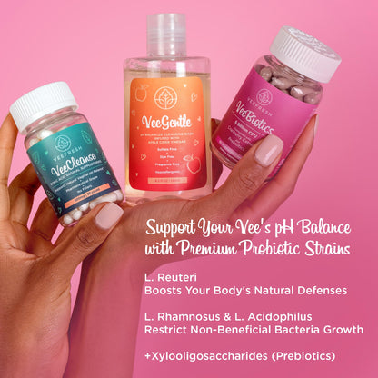 VeeBalance Bundle – Boric Acid Suppositories, Feminine Wash & Cranberry Probiotics for Women – pH Balance & Freshness Support VeeFreshBuy Supplements Australia