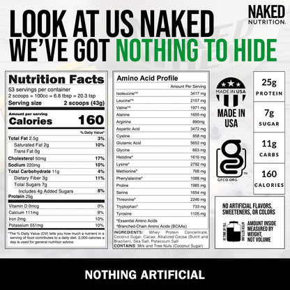 NAKED Whey Double Chocolate Grass Fed Whey Protein Powder, No GMO, No Soy NAKEDBuy Supplements Australia