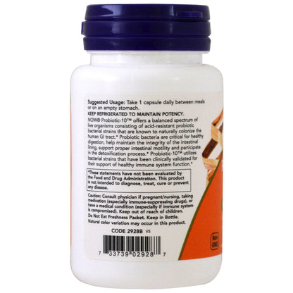 Probiotic10 50 Billion - Now Foods - 50 - VegCap -(Pack of 2) NOW FoodsBuy Supplements Australia