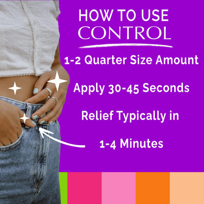 CONTROL, Menstrual Cramp Relief Cream, Topical Pain Relief for Period Cramps and PMS, Period Relief Products, Fast and Effective, Easy to Use, Safe for All Ages, Hormone Free, All Natural, 3 oz Tube. CONTROLBuy Supplements Australia
