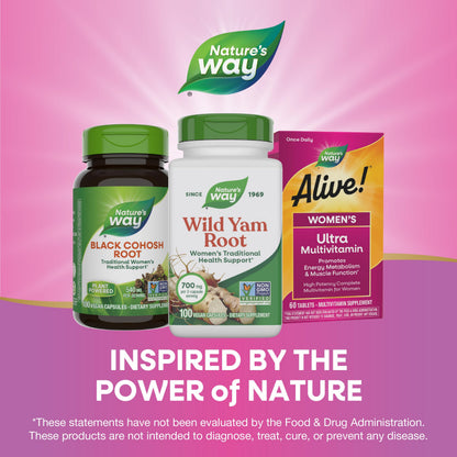 Nature's Way Wild Yam Root Capsules, Women's Traditional Health Support*, 700 mg per 2-Capsule Serving, Non-GMO Project Verified, 100 Vegan Capsules (Packaging May Vary) Nature's WayBuy Supplements Australia