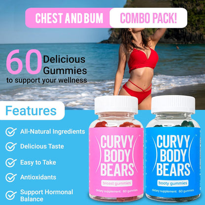 Curvy Body Bears Gummies Combo Pack - Chest and Bum Gummies - Workout Aid Curvy Body BearsBuy Supplements Australia